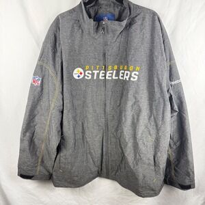 Reebok Onfield Men's Pittsburgh Steelers NFL Full Zip Jacket Windbreaker 3XL